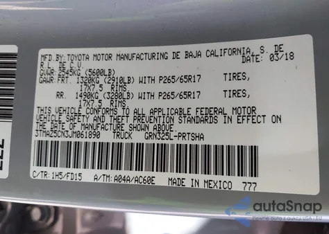 2018 Toyota Tacoma Trd Sport z USA, uszkodzony, nr VIN 3TMAZ5CN3JM061890